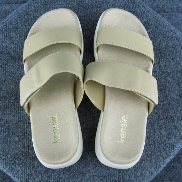 Kensie‎ Jipsy Women Slide Sandal Shoes Beige Synthetic Size 8 Medium - Picture 6 of 10